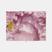 Roze Gold Foil Zee Crystals Signature Script Fleece Deken (Voorkant (Horizontaal))