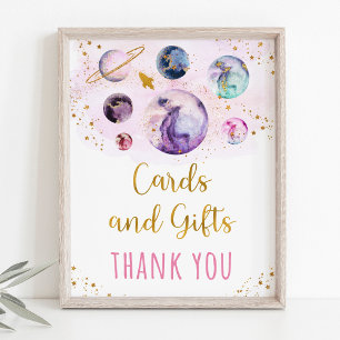 Roze Gold Galaxy Space Gifts Birthday Sign Poster