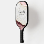 Roze Gold Glitter Agate Marble Pickleball Paddle (Links)