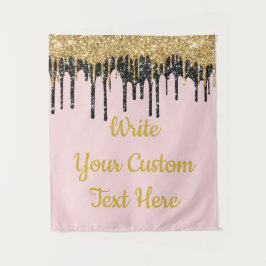 Roze Gold Glitter Birthday Photo Booth Backdrop Wandkleed