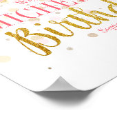 Roze Gold Glitter Confetti Welkomstdag Poster (Hoek)