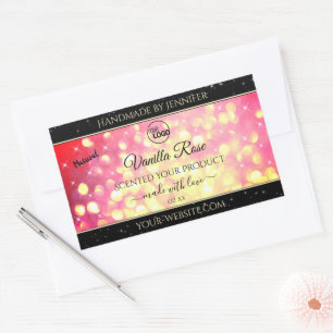 Roze Gold Glitter Etiket voor verpakking van Logo 