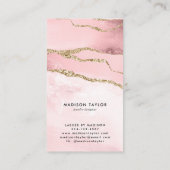 Roze Gold Glitter Marble Agate Jewelry Display Visitekaartje (Achterkant)