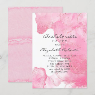 Roze Gold Glitter Smoke Bachelorette Party Invitat Kaart