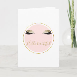 Roze Gold Glitzy Black Eyelashes Kaart