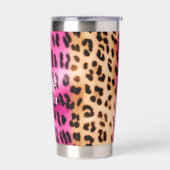 Roze Gold-leopard-printer Geïsoleerde Drinkbeker (Links)