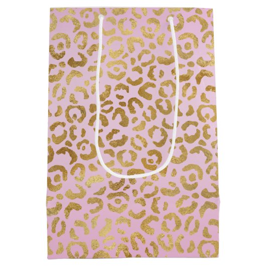 Roze Gold-leopard-printer Medium Cadeauzakje (Achterkant)