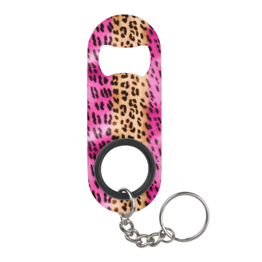 Roze Gold-leopard-printer Mini Flessenopener (Achterkant)