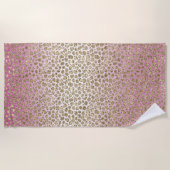 Roze Gold-leopard-printer Strandlaken (Voorkant)