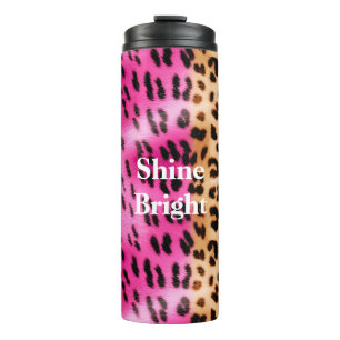 Roze Gold-leopard-printer Thermosbeker