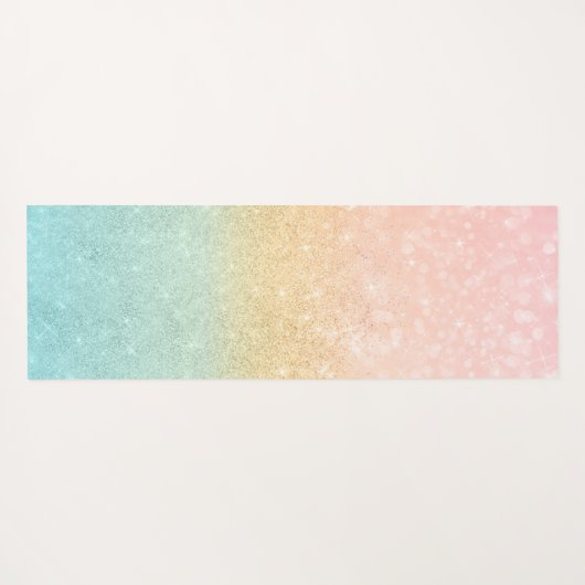 Roze Gold Mint Glitter Ombre Luxe Design Yogamat (Achterkant (horizontaal))
