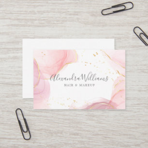 Roze Gold Modern Art Liquid Waterverf Business Ca Visitekaartje