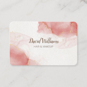 Roze Gold Modern Art Liquid Waterverf Business Ca Visitekaartje
