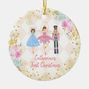  Roze Gold Nutkraker We verwachten ouders Keramisch Ornament