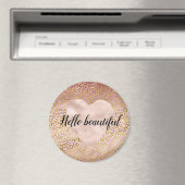 Roze Gold Ombre Leopard Print Magneet (Insitu (Vaatwasser))