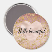 Roze Gold Ombre Leopard Print Magneet (Voorkant / Achterkant)