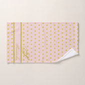 Roze Gold Polka Dot Monogramed Towel Set Bad Handdoek (Handdoek)