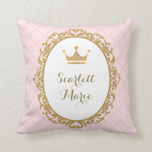 Roze Gold Royal Princess Crown Nursery Decoration Kussen