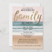 Roze Gold Sunset Beach Family Reunion Kaart (Voorkant)