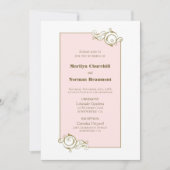 Roze Gold Wedding Kaart (Voorkant)