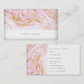 Roze Gold White Marble Vip Visitekaartje (Voorkant / Achterkant)