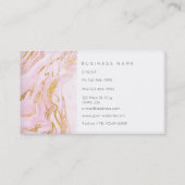 Roze Gold White Marble Vip Visitekaartje (Achterkant)
