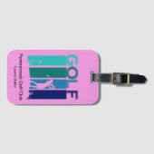 Roze Golf Bagagelabel (Voorkant (horizontaal))