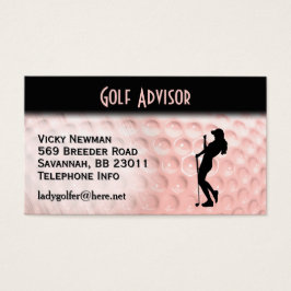 Roze Golf Ball-sport dubbelzijdig Visitekaartje