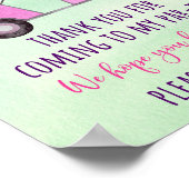 Roze Golf Eerste Verjaardag Par-t-shirt Favor Sign Poster (Hoek)