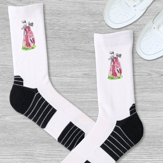 Roze Golf Initiële Monogram Sokken