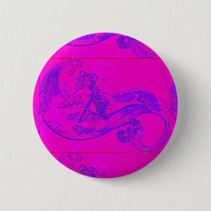 roze golf mermaid knop ronde button 5,7 cm