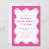 Roze golf moderne leuke bachelorette uitnodiging (Voorkant)