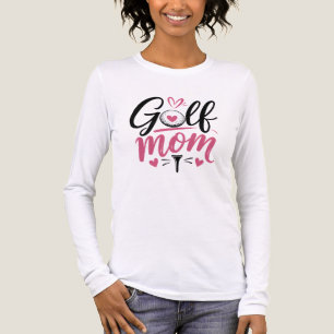 Roze Golf Moeder Hart Bal Calligrafie Tri-Blend Shirt