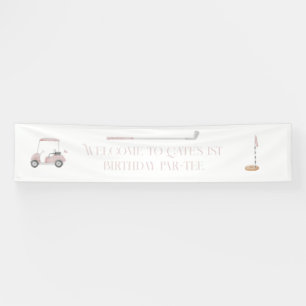 Roze golf thema welkom verjaardag teken spandoek