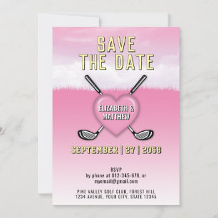 Roze Golf Uitnodiging Ontwerp