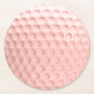 Roze Golfbal Sport Ronde Kartonnen Onderzetter