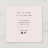 Roze Golfkar Vrouw Golfinstructeur Golfpro Vierkante Visitekaartje (Achterkant)