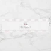 Roze golfkar waterfles etiket (Enkel label)