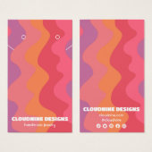 Roze golven die Ketting juwelen vertonen Kaart (Voorkant /achterkant)