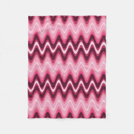 Roze golven fleece deken