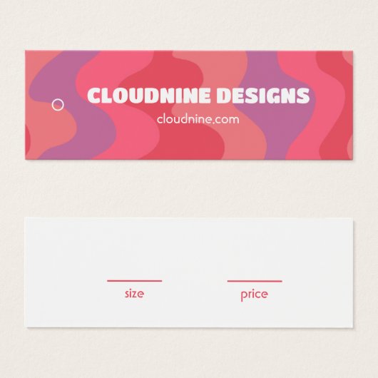 Roze Golven Kleding Grootte Prijs Hangtag Kaart (Voorkant /achterkant)