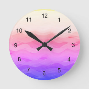 Roze golven ronde klok