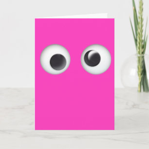Roze Googly Eyes Valentijnsdag Kaart
