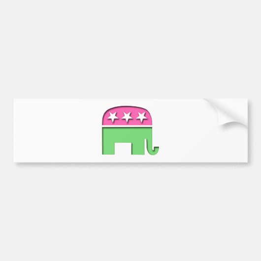 Roze GOP Elephant Bumpersticker (Voorkant)