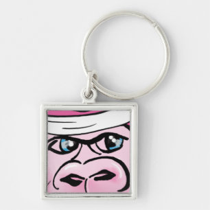 Roze Gorilla met Sweatband Sleutelhanger