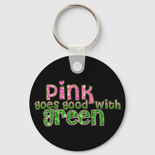 Roze goten met groen sleutelhanger (Voorkant)