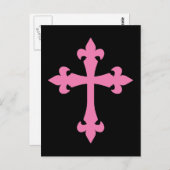 Roze Gothic Cross Briefkaart (Voorkant / Achterkant)