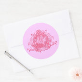 Roze gothic Decayed Crown Ronde Sticker (Envelop)
