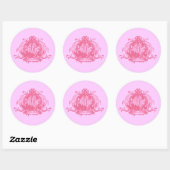 Roze gothic Decayed Crown Ronde Sticker (Vel)