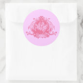 Roze gothic Decayed Crown Ronde Sticker (Tas)